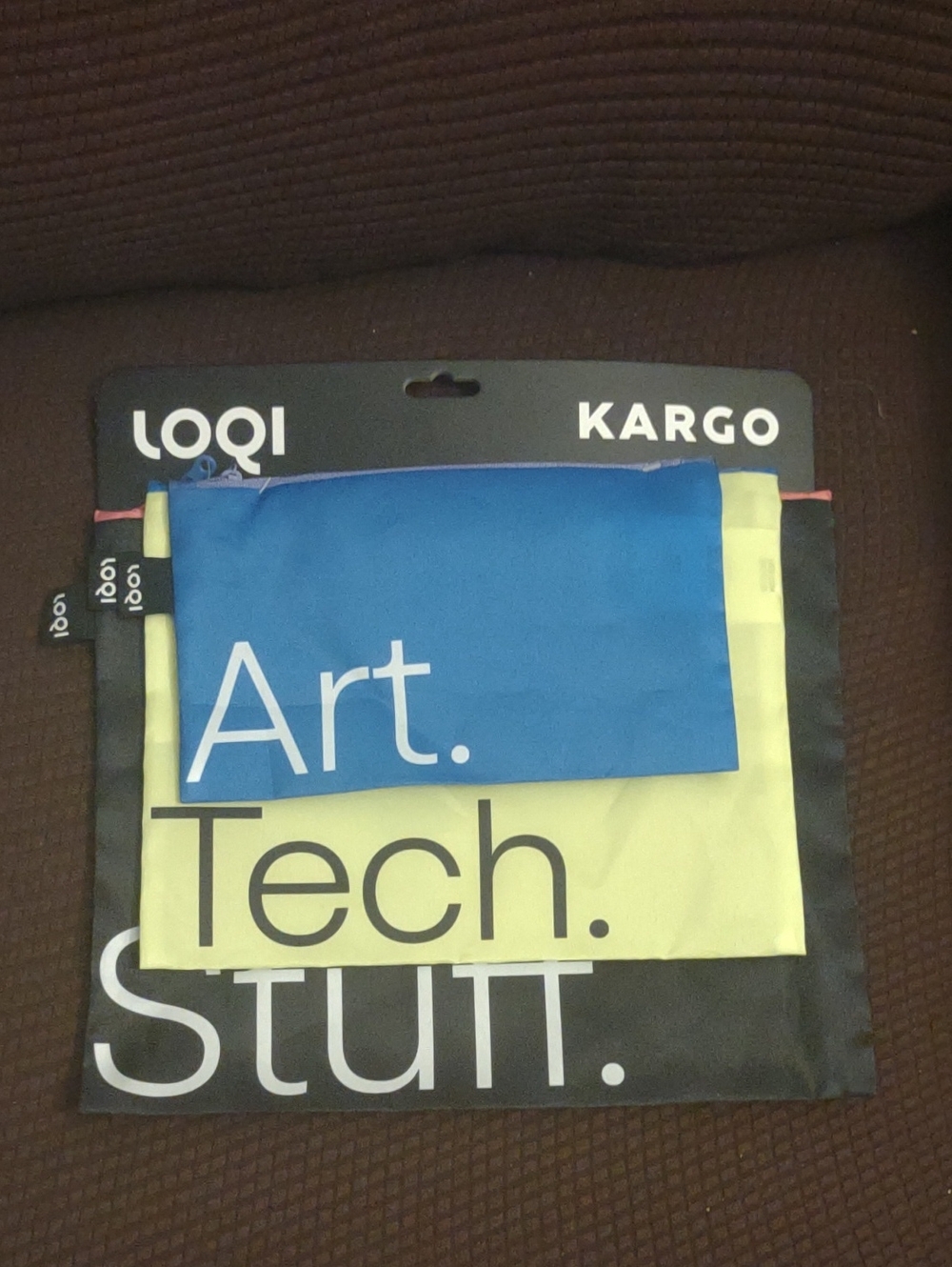 LOQI Kargo Packable Pouch Set - Blue & Lime